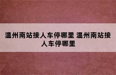 温州南站接人车停哪里 温州南站接人车停哪里